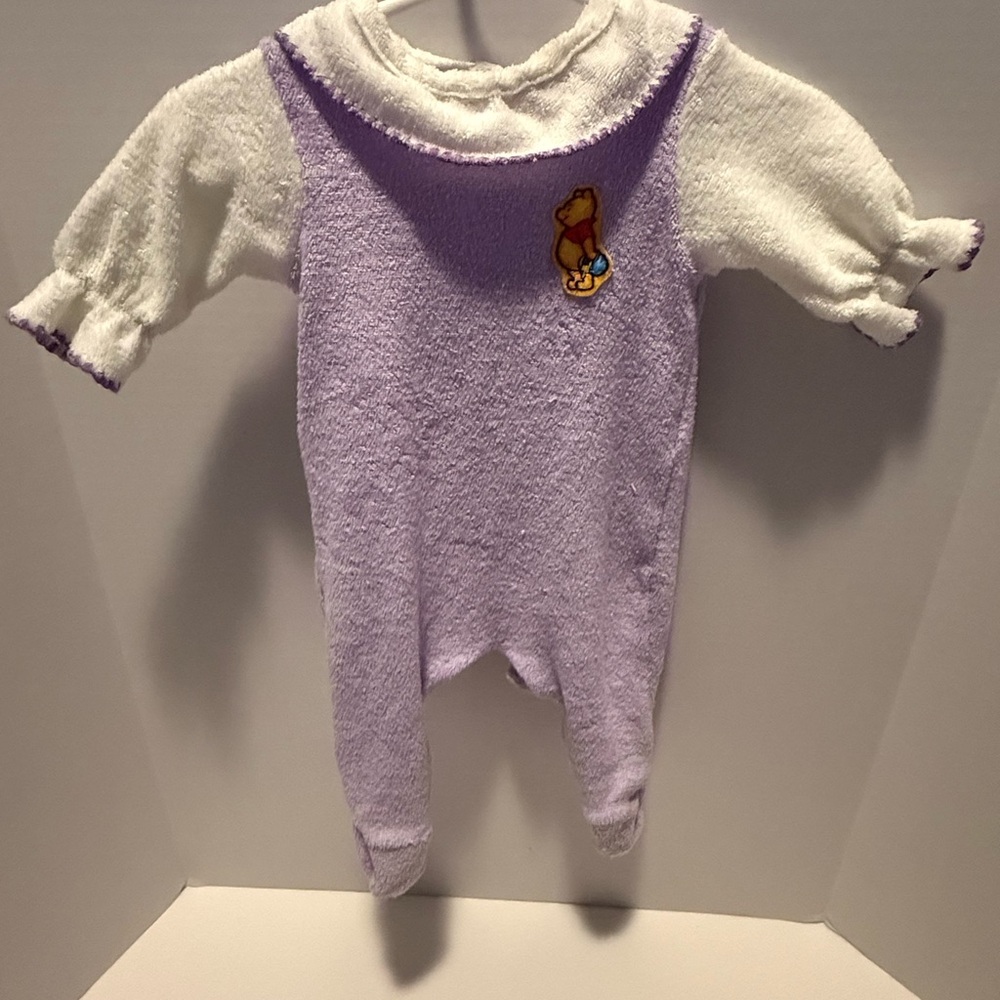 Vintage Purple Winnie the Pooh Baby One Piece Bodysuit Sleeper